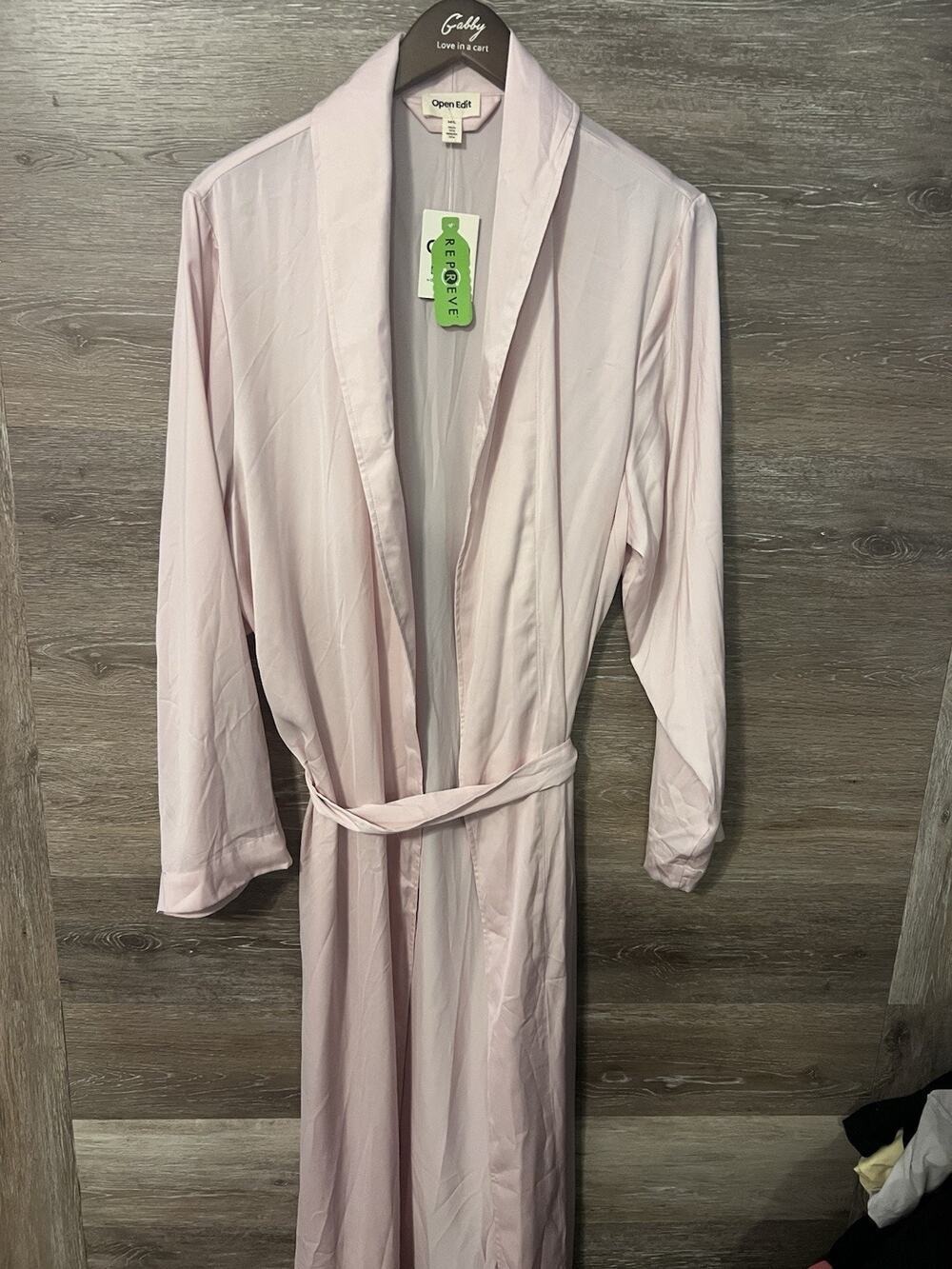 Nordstrom New Open Edit Pink Beauty Tie Satin Kimono Robe Size M L Wedding